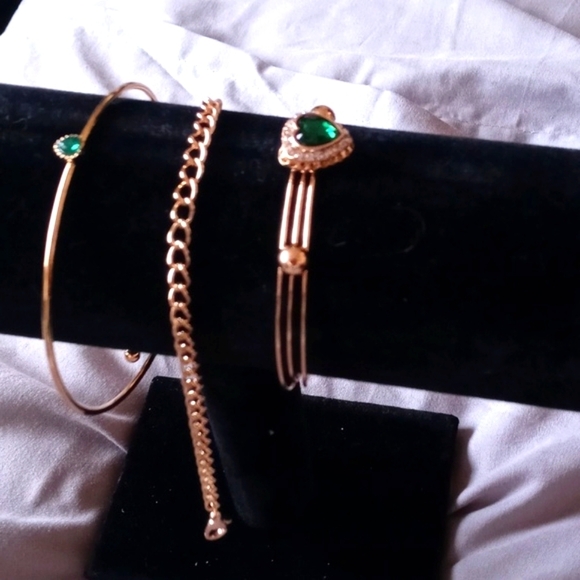 Bracelet set 3 Rhinestone and diamonds simulated - Picture 1 of 3